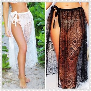 WHITE Lace Skirt Cover up